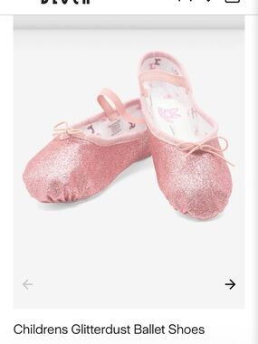 Girls Glitter Pink Ballet Flats with Bow Accent